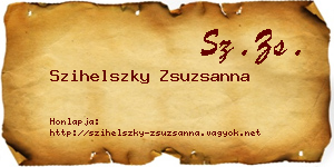 Szihelszky Zsuzsanna névjegykártya